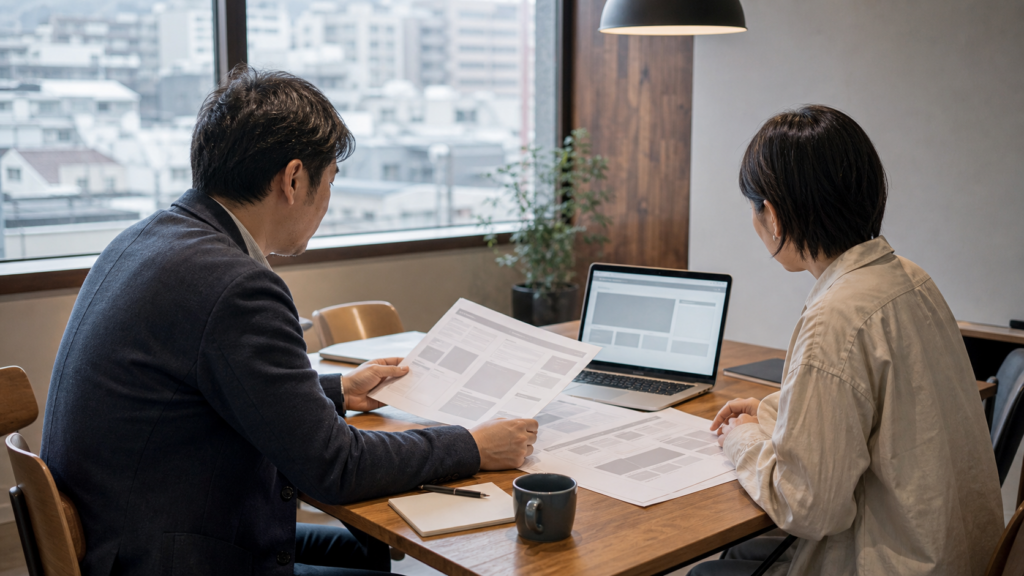 札幌の中小企業がホームページ制作会社を比較する打ち合わせ風景