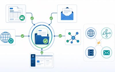 請求書・メール・ドメイン・DNS・管理画面からサーバー契約情報を特定する調査図